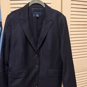 J. Crew Dark Blue Striped Blazer